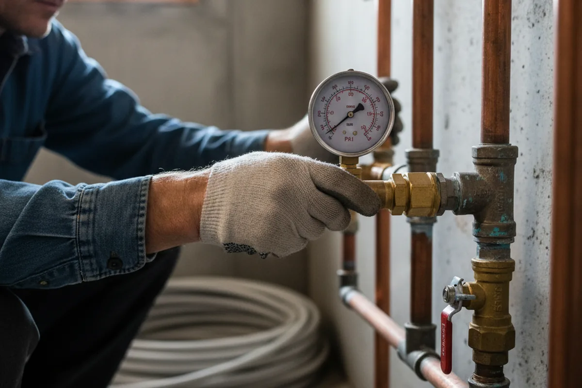 Pressure testing a repaired line during Water Line Repair in Osburn
